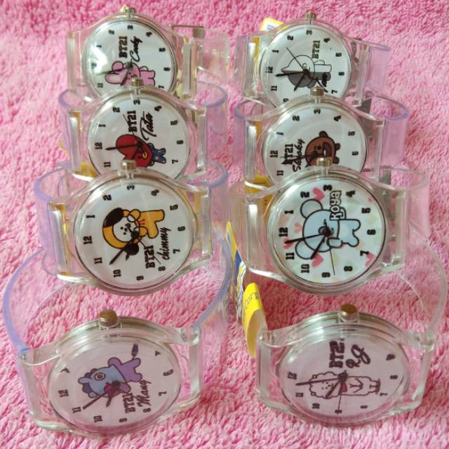 JAM TANGAN BT21/  JAM TANGAN KPOP/ JAM TANGAN  BTS BISA REQUEST NAMA