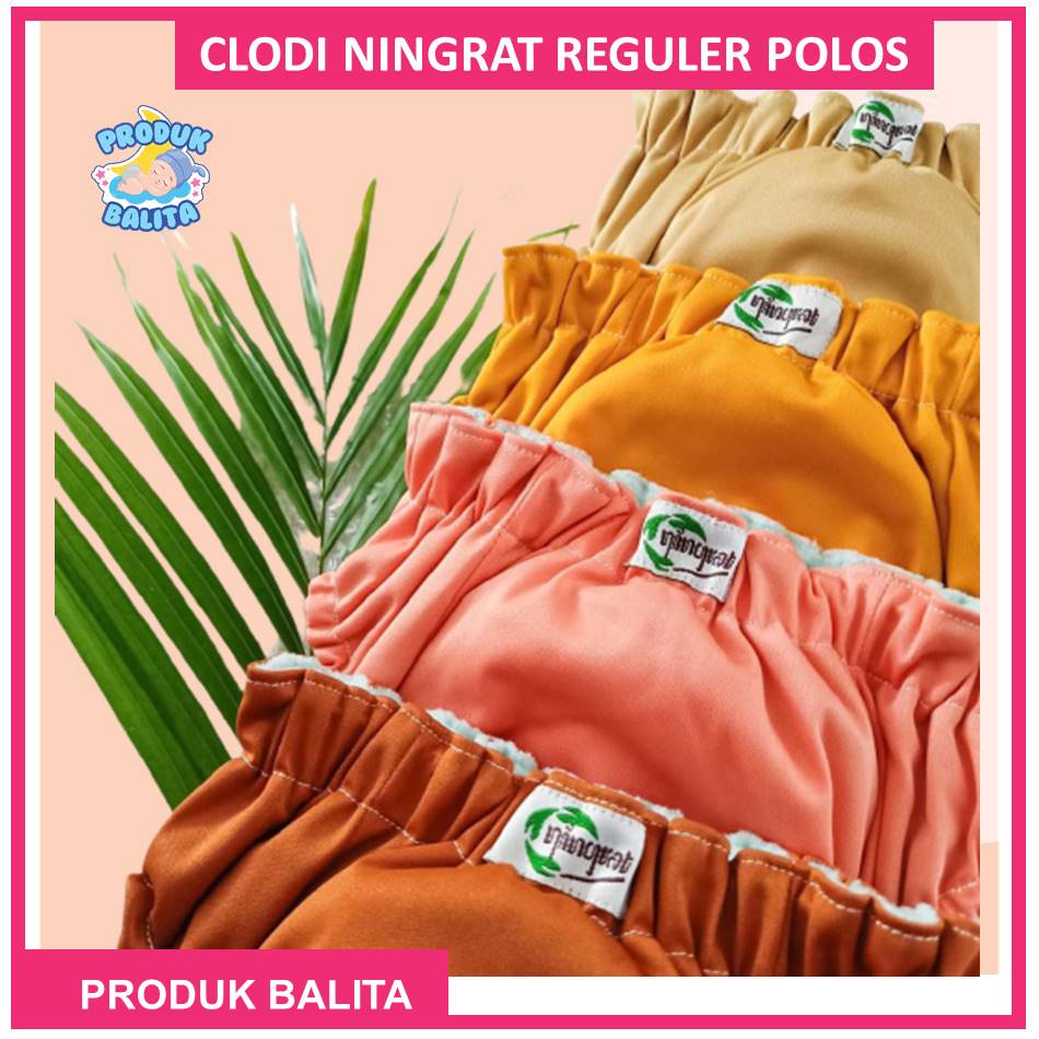 Popok Clodi Bayi Cuci Ulang Popok All In One Clodi Ningrat Reguler BB 5-17 Kg Motif Polos Terlaris