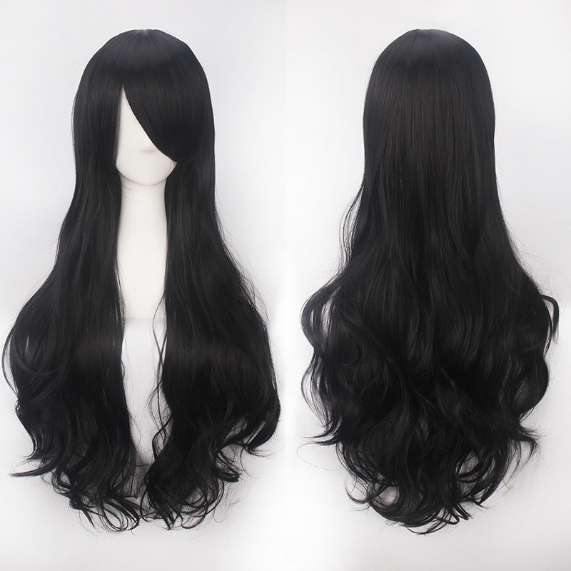 K027 wig base wavy 80 cm curly wanita cosplay rambut palsu daily lolita