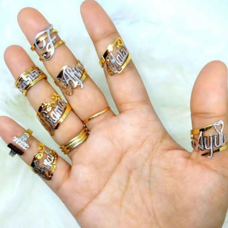 CINCIN NAMA LAPIS EMAS / CINCIN UKIR NAMA / CINCIN TEMPAH NAMA