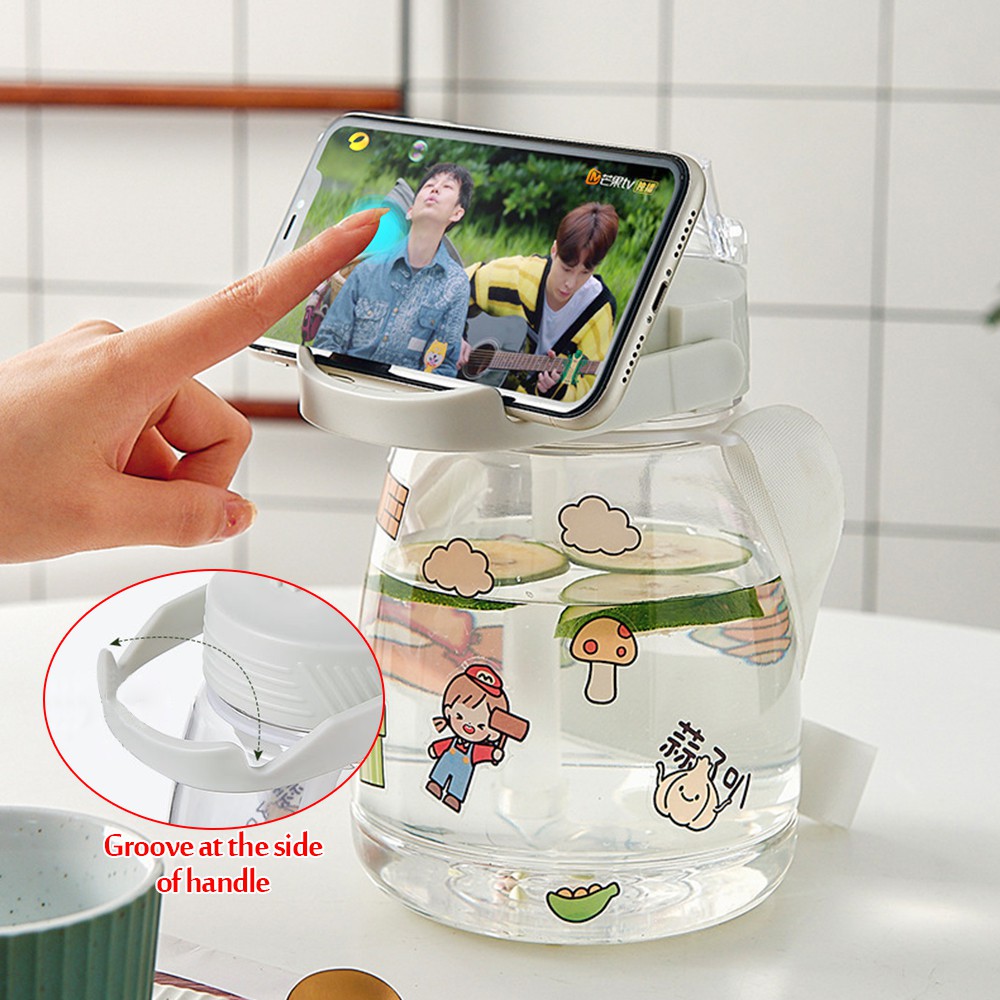 Botol Anak Big Belly Children's Cup Bottle dengan Gagang dan DIY Sticker 1100ml (H487-1)