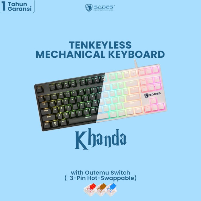 MECHANICAL Keyboard Gaming Mechanical TKL Sades Khanda / Removable Switch