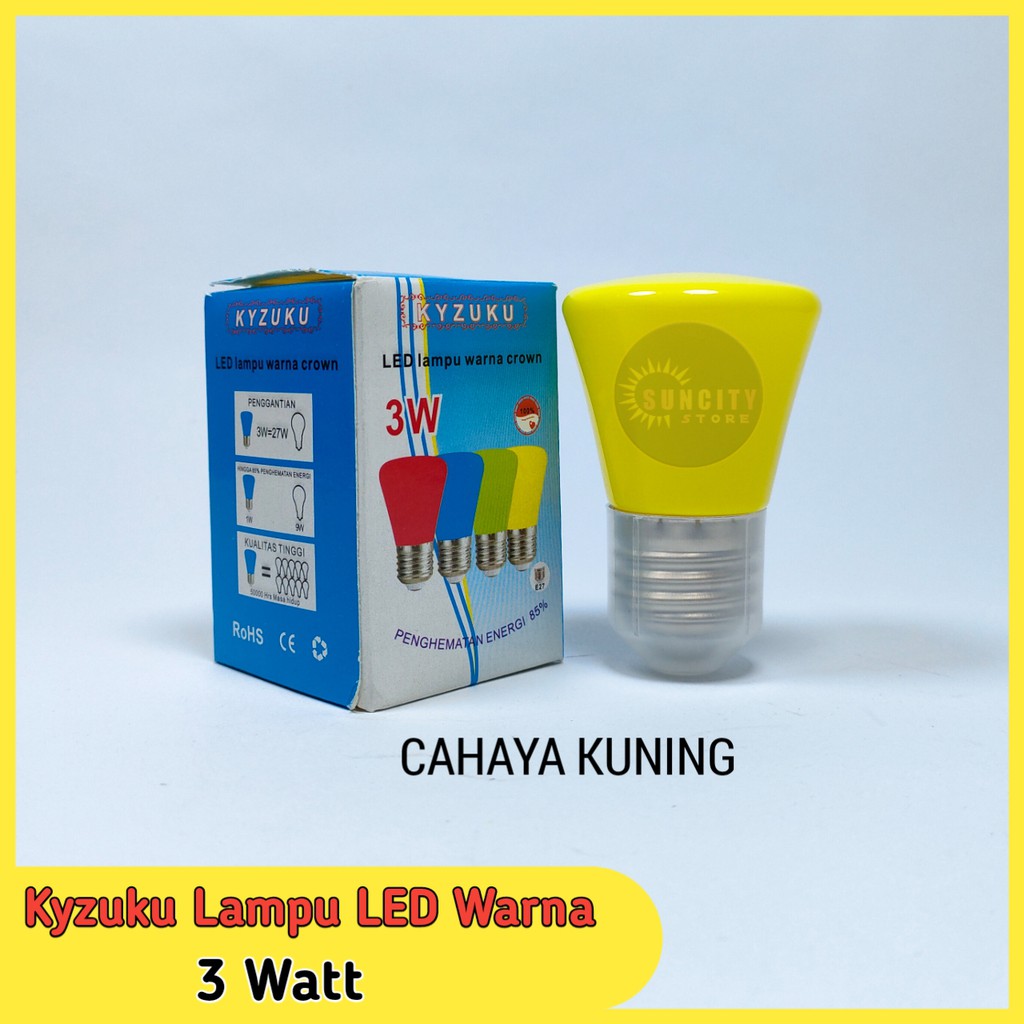 Kyzuku Lampu LED Bulb Crown Warna 3 Watt