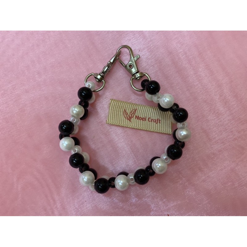 KONEKTOR HIJAB MUTIARA KECIL HITAM KOMBINASI PUTIH NOEI CRAFT | KONEKTOR CANTIK MASKER HIJAB | HIJAB