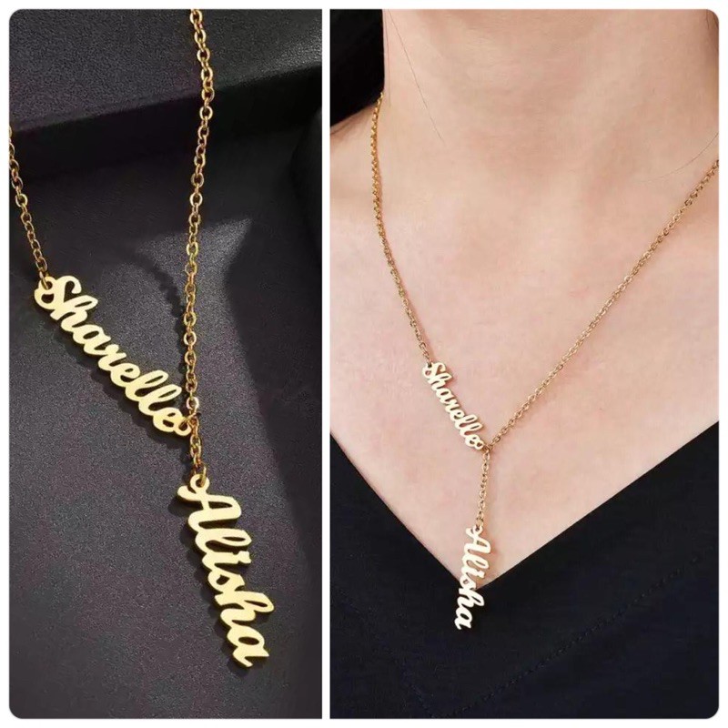 Custum 1Kalung 2nama / kalung titanium Nama couple