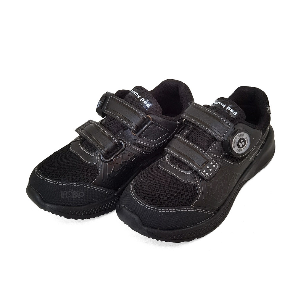 GRATIS MAINAN!! Homyped - Imagine 01 Sepatu Sekolah Anak Warna Hitam Polos All Black