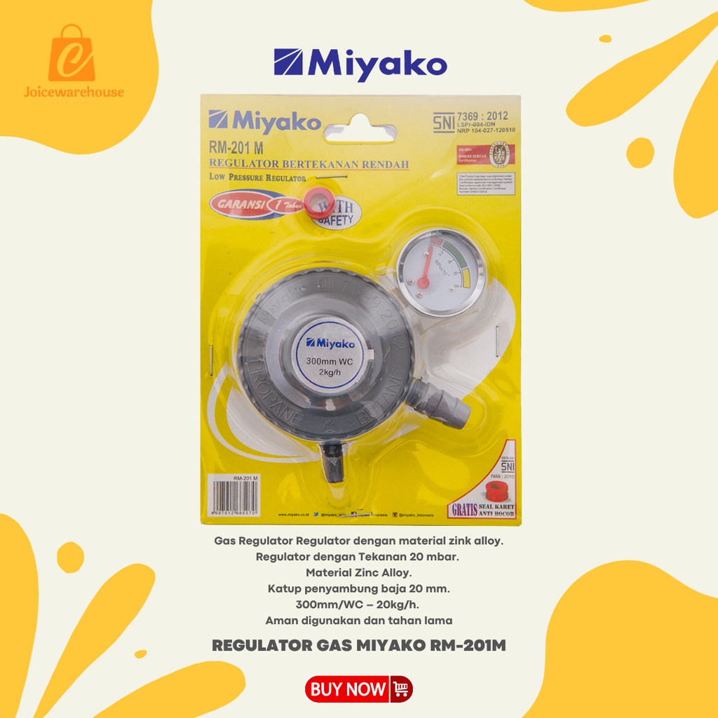 REGULATOR GAS MIYAKO RM-201M/ GAS REGULATOR MIYAKO RM-201 M RM201M