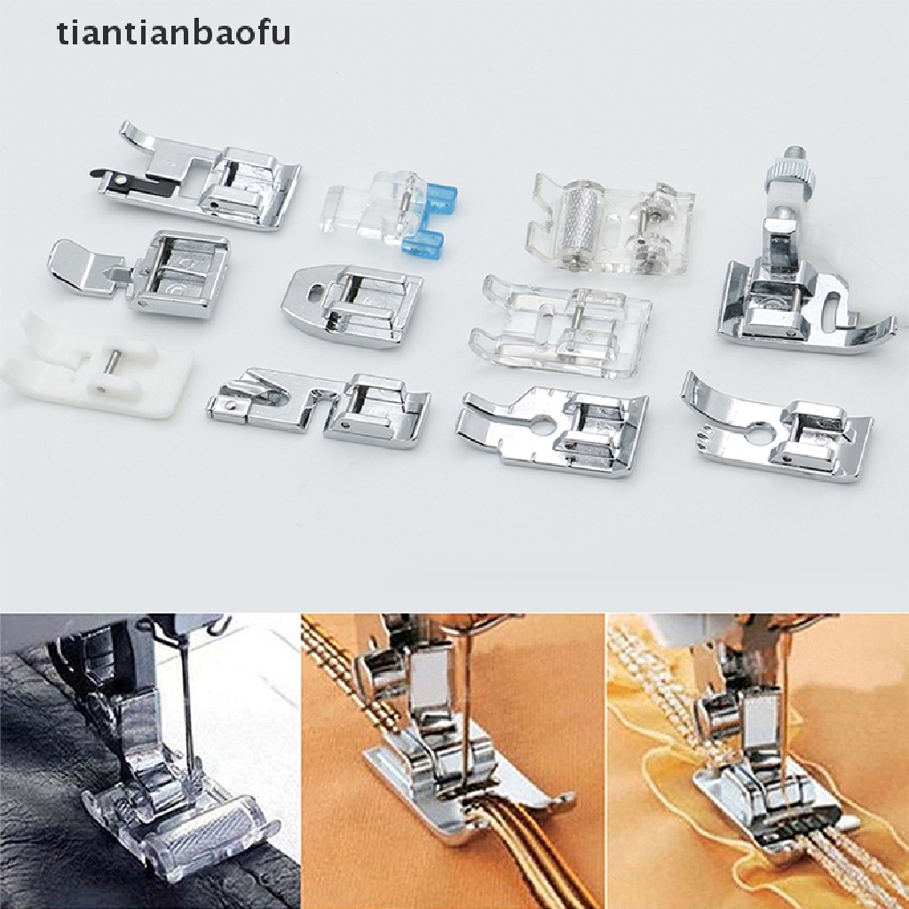 (Tianbaofu) 11pcs / Set Presser Foot / Sepatu Mesin Jahit Multifungsi