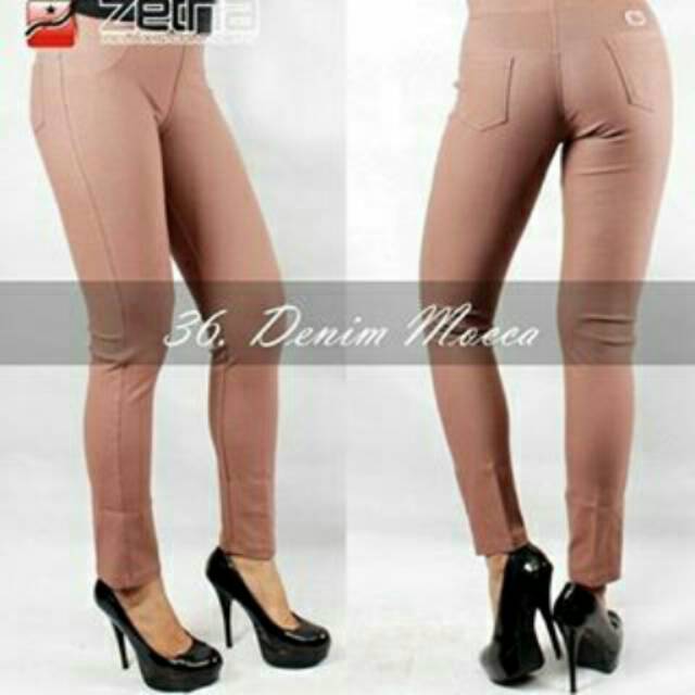 Celana Zetha Denim Warna Mocca