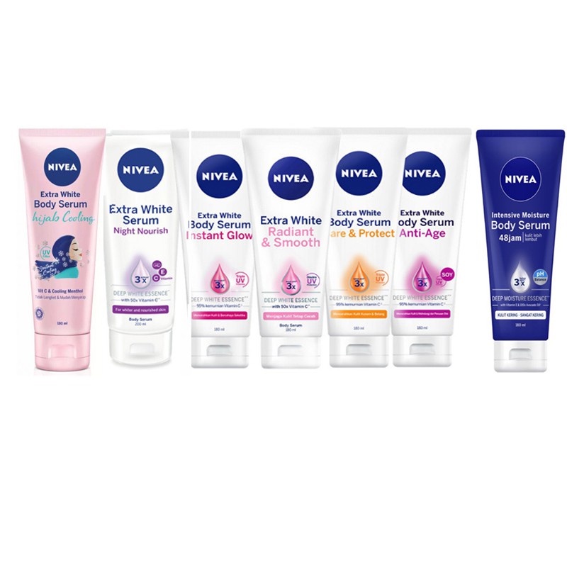 Nivea Body Serum Extra White (Instant Glow/Hijab Cooling/Anti-Age /Care &amp; Protect)