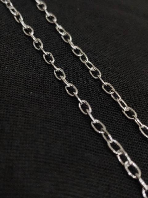 Kalung Titanium silver model nuri donat panjang 45cm