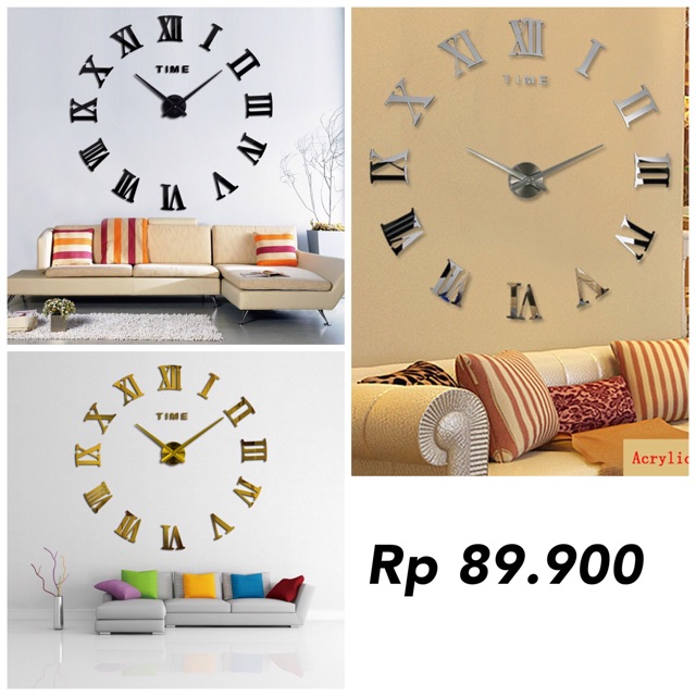 [PROMO] Jam Dinding Besar DIY Giant Wall Clock Quartz Creative Design 80-130cm