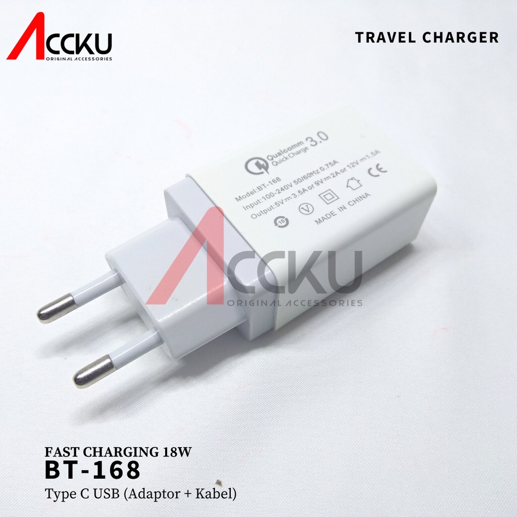 Charger 18W Type C Charger Micro Usb Fast Charging 18W Samsung Quick Charge Ori New -  BT-168