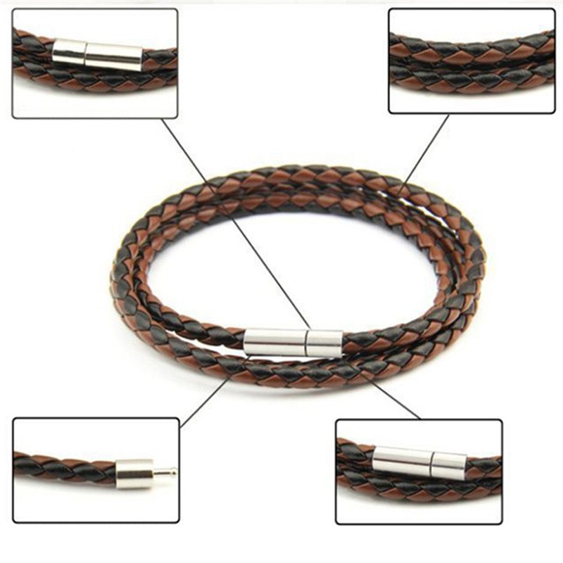 [ACKER] Perhiasan Grosir Gelang Twist Braided Pria Korea Multi-layer