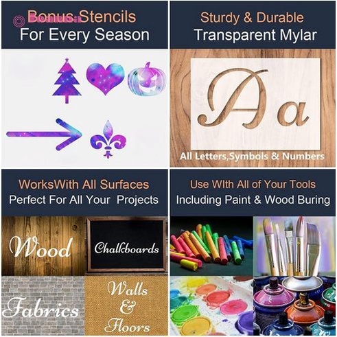 

Murah Plastic Stencil - English Alphabet Template Set Of 40 Limited