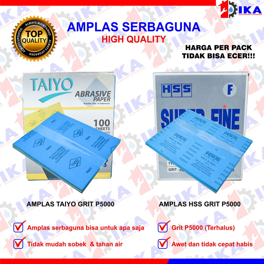 Amplas lembaran Taiyo hss Grit p5000 Terhalus harga 1 pack isi 100 lembar