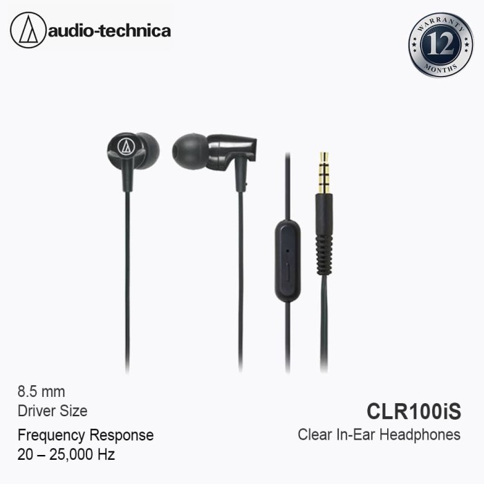 AUDIO-TECHNICA EARPHONE ATH-CLR100IS BK - BLACK