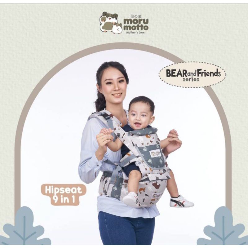 Moru motto Hipseat 9in1 Bear and Friends Series MMG4004 / Morumotto gendongan MMG4004