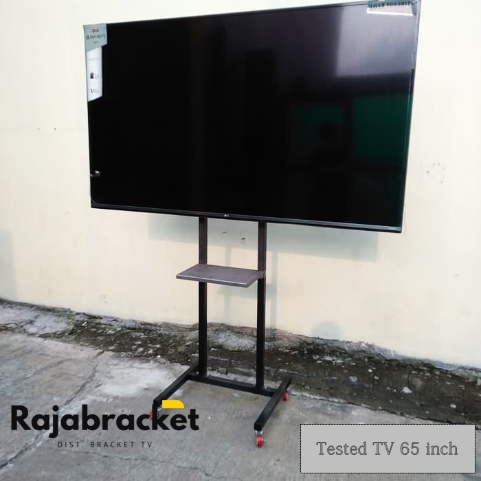 Bracket Braket TV Standing Roda 24 32 40 42 43 49 50 55 60 65 inch, Braket TV Standing Dorong Roda 24-65 inch