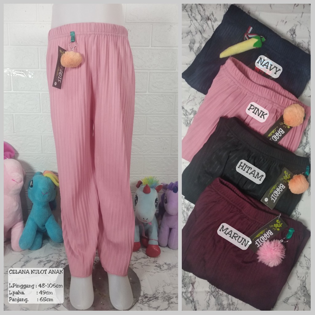 CELANA KULOT ANAK /  CELANA PLISKET ANAK / CELANA KULOT PLISKET ANAK