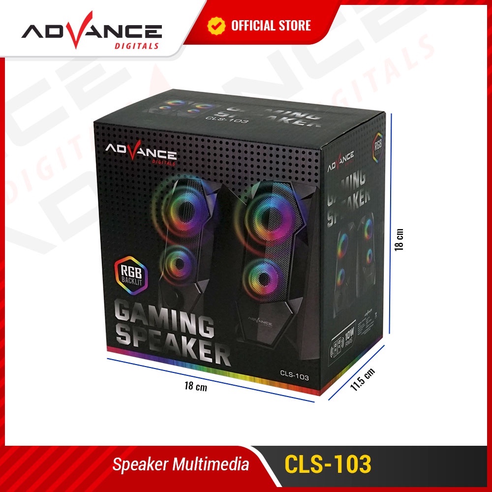 【Garansi 1 Tahun】Advance CLS-103 RGB Gaming Speaker Powerful Bass  Sound Colorful Light Speaker