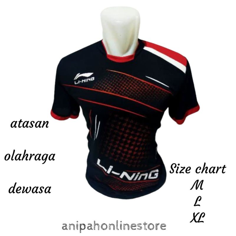 Kaos atasan olahraga pria/wanita kaos olahraga lining/kaos badminton/kaos bulutangkis