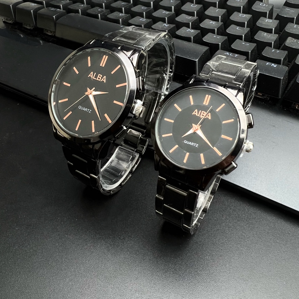 COD✅ Jam Tangan Couple Rantai Gaya Klasik Analog Watch Wanita Pria Fashion Harga Grosir Murah   S1208