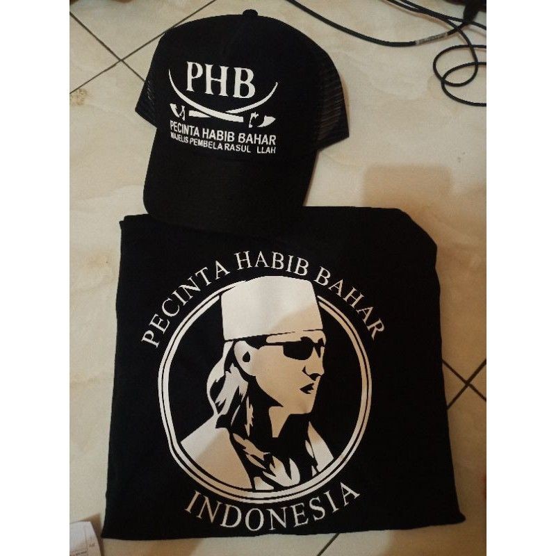 kaos pecinta habib bahar + topi pecinta habib bahar majlis pembela rasulullah