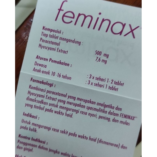 Feminax 4 Tablet / Penghilang rasa sakit saat Haid / Datang Bulan