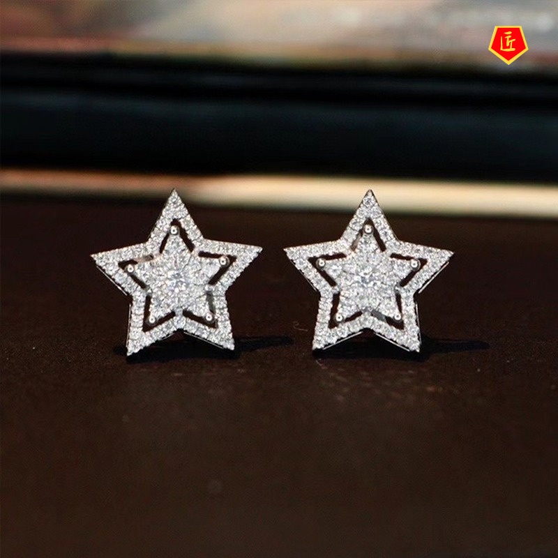 [Ready Stock]Simple Cute Pentagram Stud Earrings