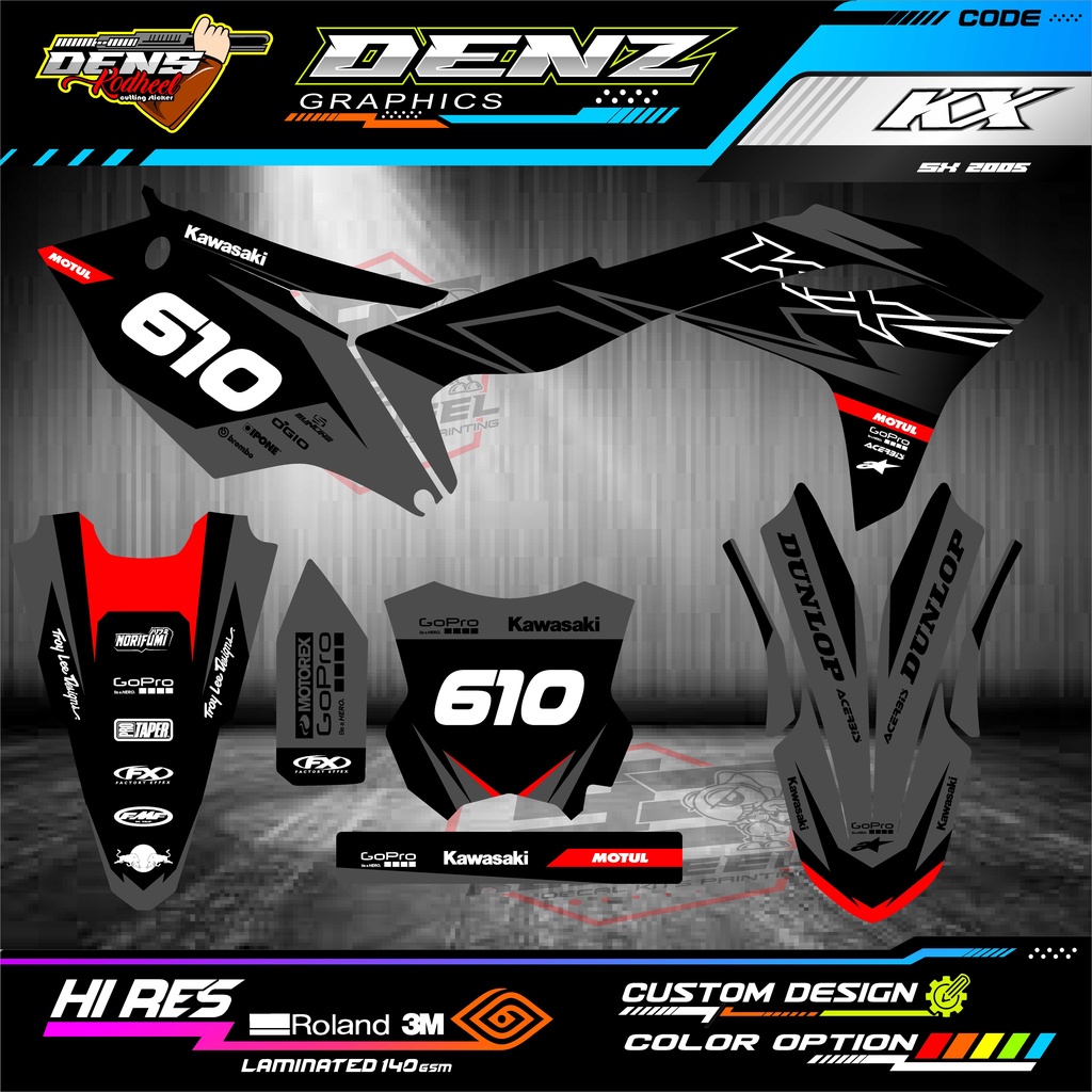 decal sticker kxf 250 450 full costom warna no nama full body motor
