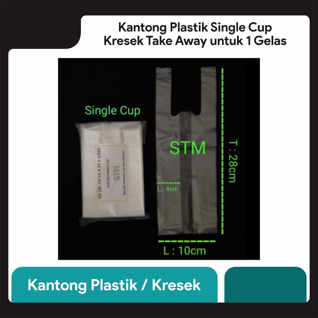 Kantong Plastik Single Cup Kresek Plastik take away utk 1 gelas Paket Usaha Minuman