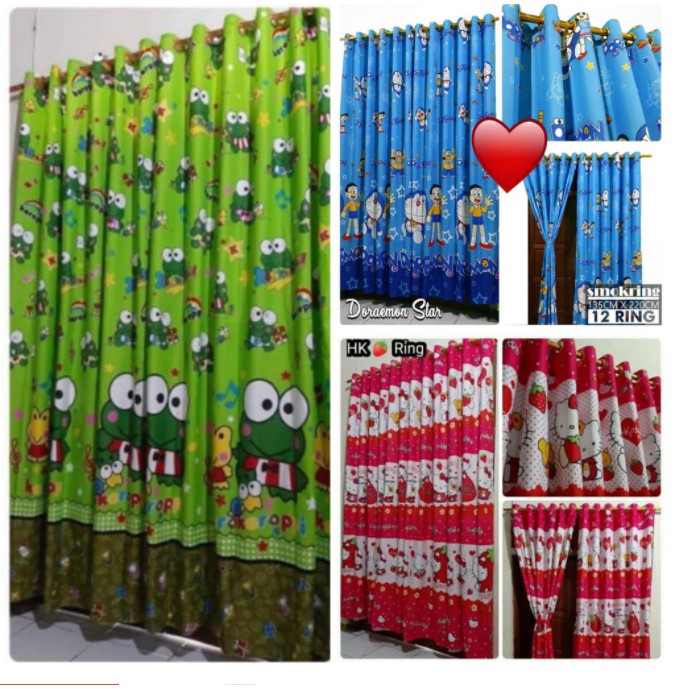 Gorden Smokring 12  Karakter Doraemon Keropi Hellokity Uk 135x230Cm