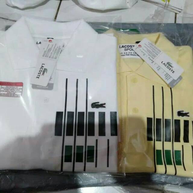 Poloshirt LACOSTE stripe full bordir