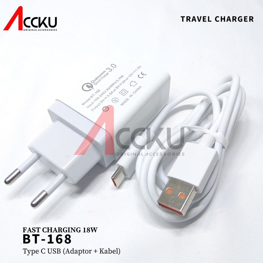 Charger 18W Type C Charger Micro Usb Fast Charging 18W Samsung Quick Charge Ori New -  BT-168