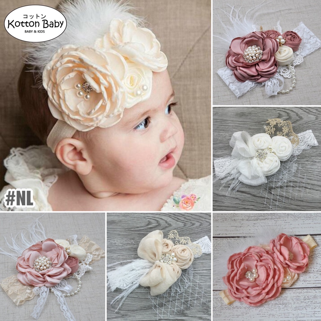 Bandana bayi lace renda brukat headband import pita anak perempuan catalog QUIN NL