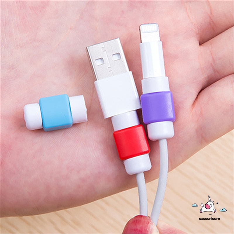 5pcs Simple Candy Color Pelindung Kabel Data / Charger USB untuk iPhone / Samsung