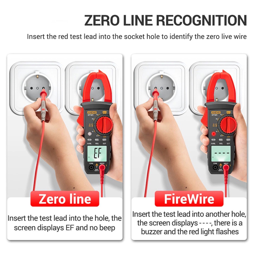 Battery Powered Backlight Resistance Capacitance Frequency Data Hold 4000 Counts Digital Clamp Meter