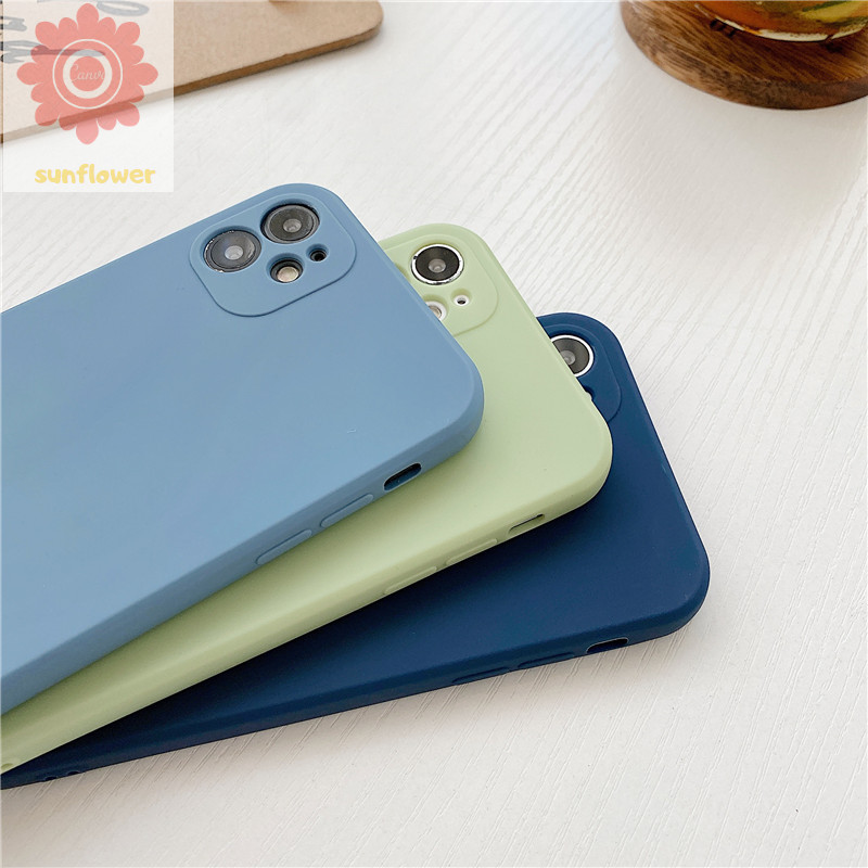 Newest Fashion Solid Color Case iPhone 11 iPhone 8plus 7plus 8 7 6 6s Plus X XS SE Cube Straight Edges Silicon TPU Phone Cover