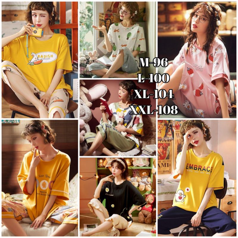 Piyama Import 3/4 Hp/Cp  import/stelan baju cewek/baju tidur import/fashion import C09-C3