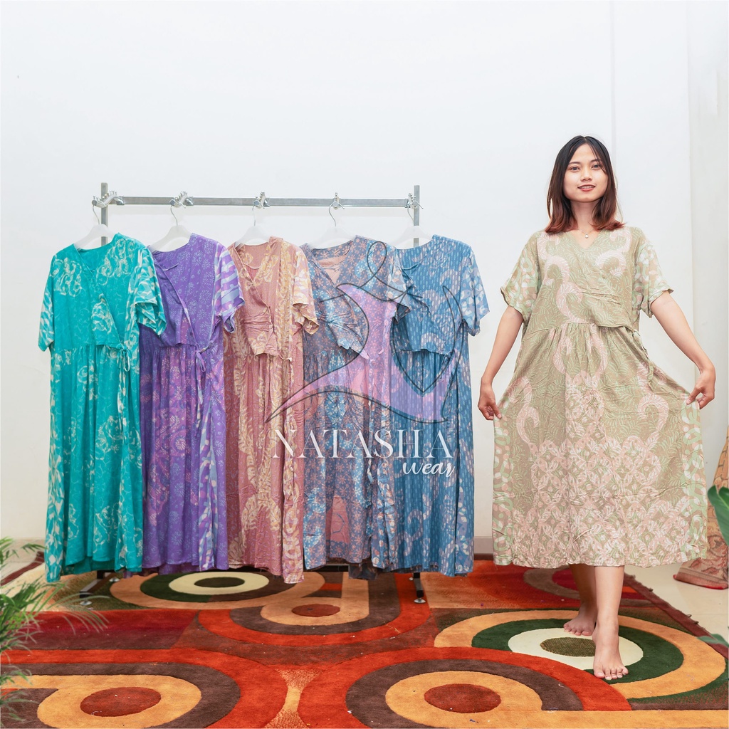 ROLLA BATIK - Daster Kimono Soft Batik Rayon Pakaian Wanita Daster Rumah