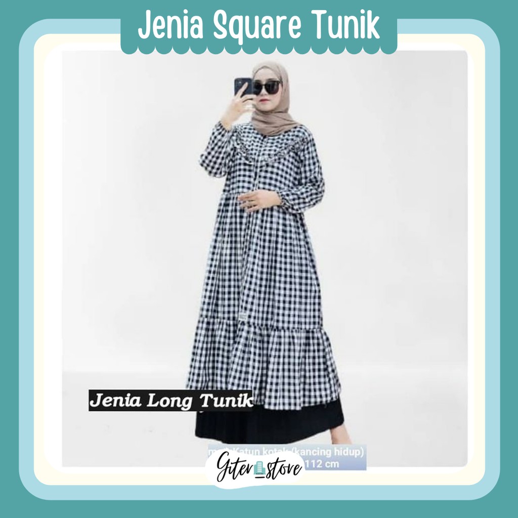 jenia square tunik - jenia cardigan korea - jenia long outer - long cardigan - long outer