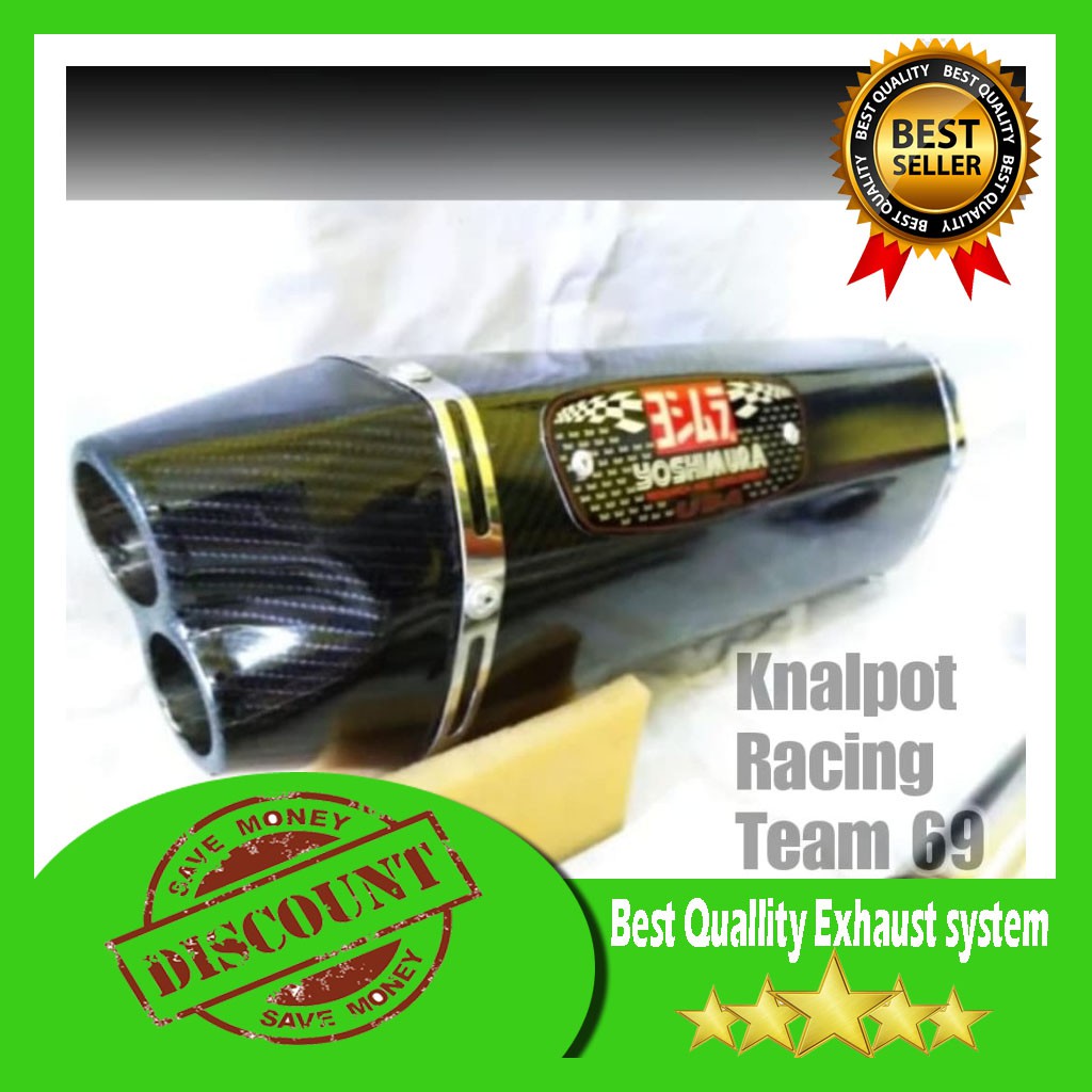 Silencer knalpot Yoshimura r77 double hole carbon silencer only murah