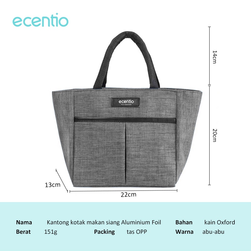 ecentio tas bekal lunch bag tas bekal makanan Oxford cloth Tas piknik tas makan siang totebag