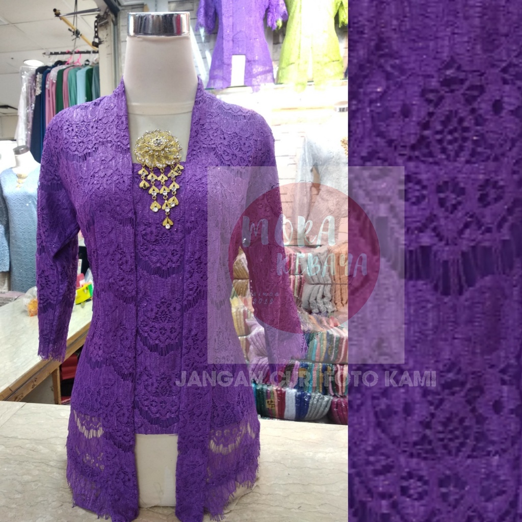 kebaya kutu baru lengan 7/8_kebaya brukat_kebaya_kebaya kutu baru modern_kebaya encim_kebaya wisuda murah-PURPLE
