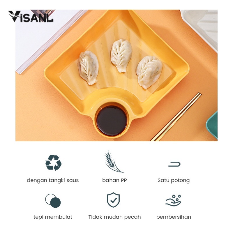 Piring Makan Saji Gorengan Square Segi Piring Piring Makan Kue Roti Snack BPA Free