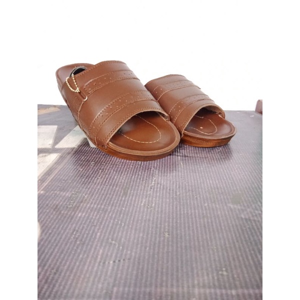 sandal kulit asli original pria berkualitas murah casual  kekinian tready bagus 100%