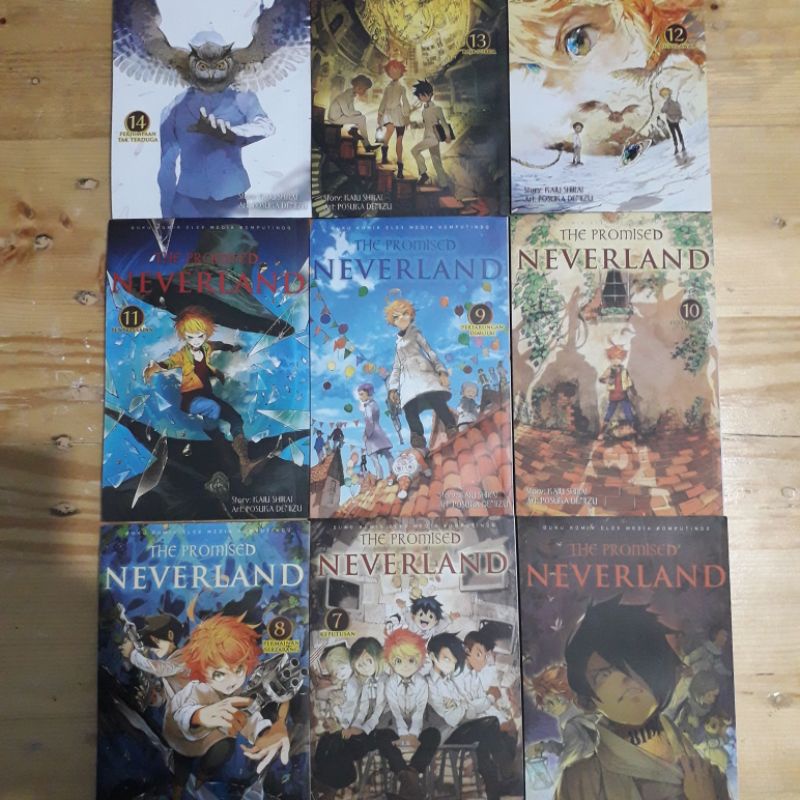 BOOKED [TAKE ALL ONLY] the promised neverland / tpn manga vol 6 7 8 9 10 11 12 13 14 indo ver (unsea