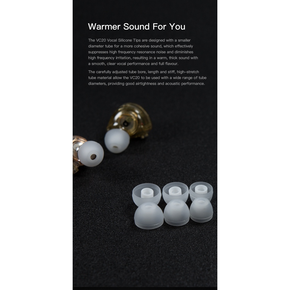 Whizzer EASYTIPS VC20 Vocal Sound Ear Cap Silicone Earbuds Cover Sweatproof Waterproof Universal Earplug Cover