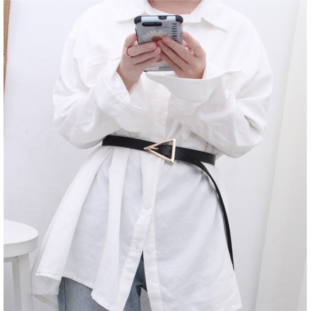 Ikat Pinggang Wanita Import SEGITIGA BS Kulit PU Kualitas Premium Gaya Korea Fashion Cewek Segitiga